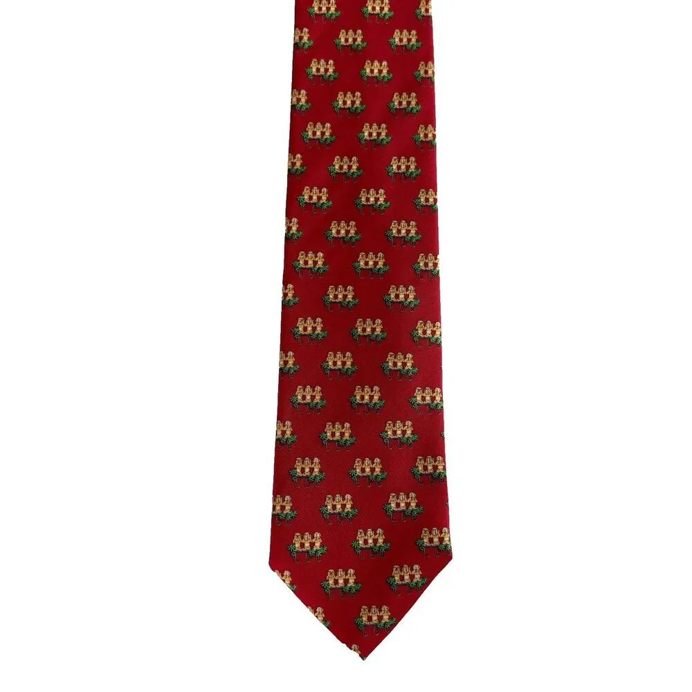 ROBERT TALBOT Best in Class Men's Silk Tie Red w/Monkeys 